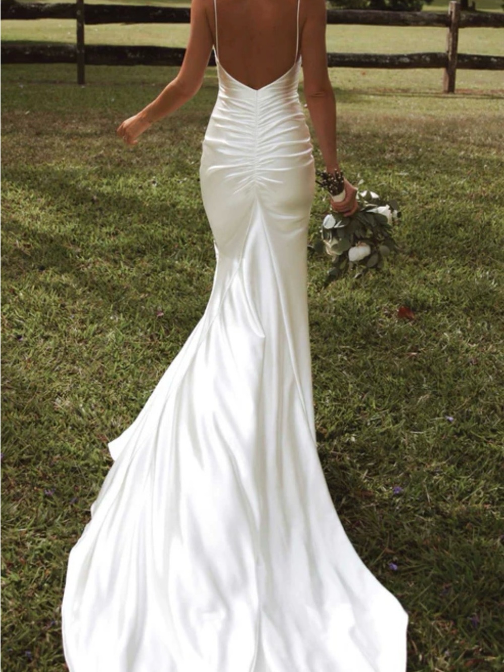Grace Loves Lace Ivory Backless Satin Bridal Gown